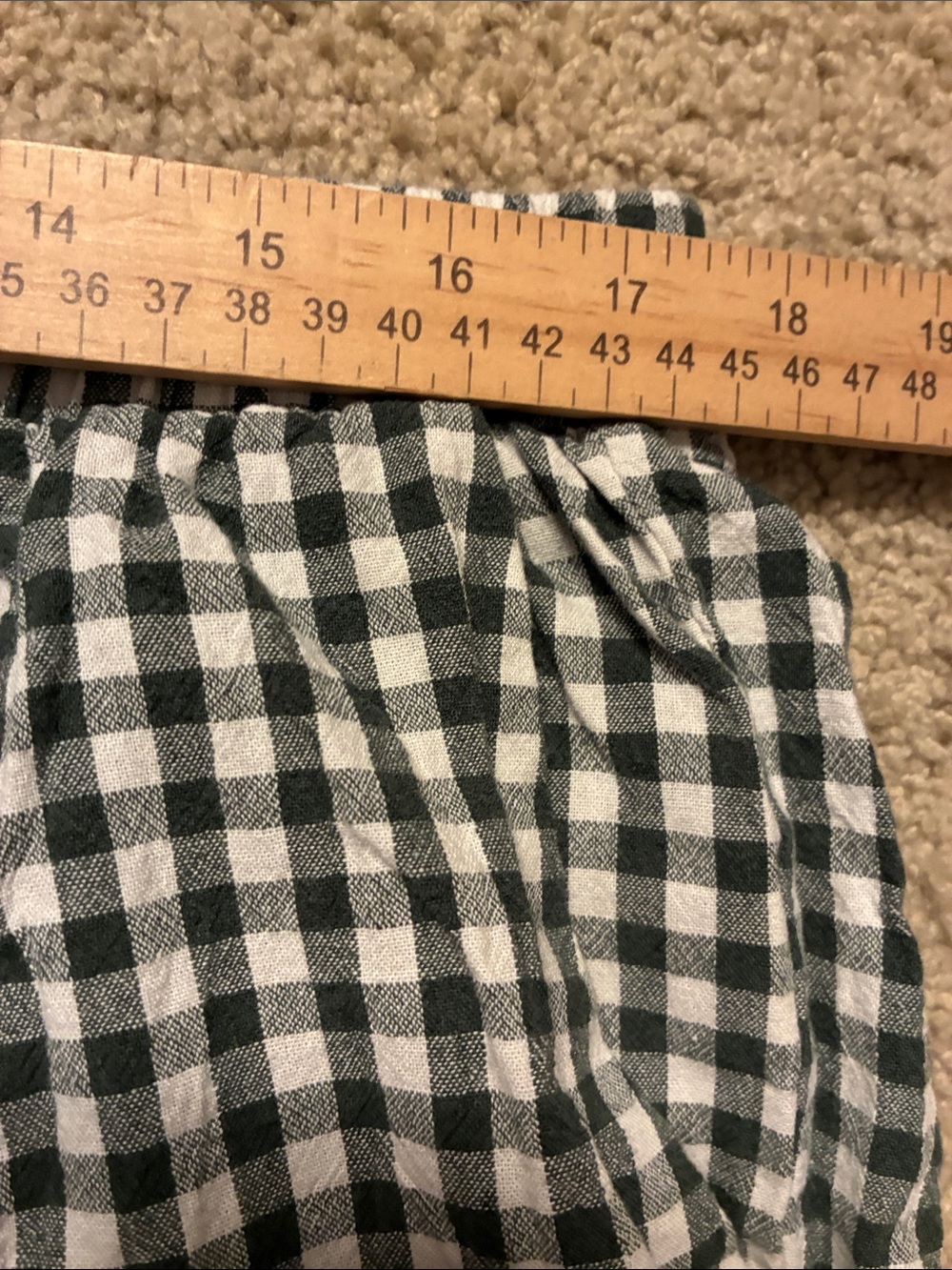 Flygo Set Green Gingham Ruffle Trim Top and Drawstring Pants Cotton Size 2XL - Picture 8 of 10